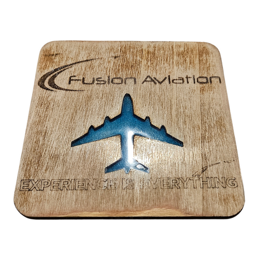 Custom Engraved Wooden Coaster with Resin Inlay - Personalized for Business or Home