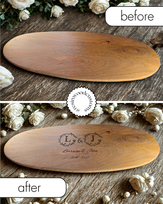 52cm Large Solid Mango Wood Serving Board – Custom Engraving
