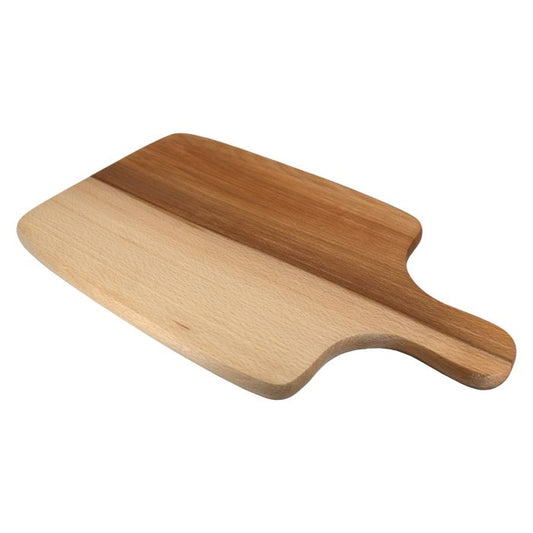 38.5cm Oil-Stained Solid Beech Wood Chopping Board with Rounded Corners and Handles – Custom Engraving