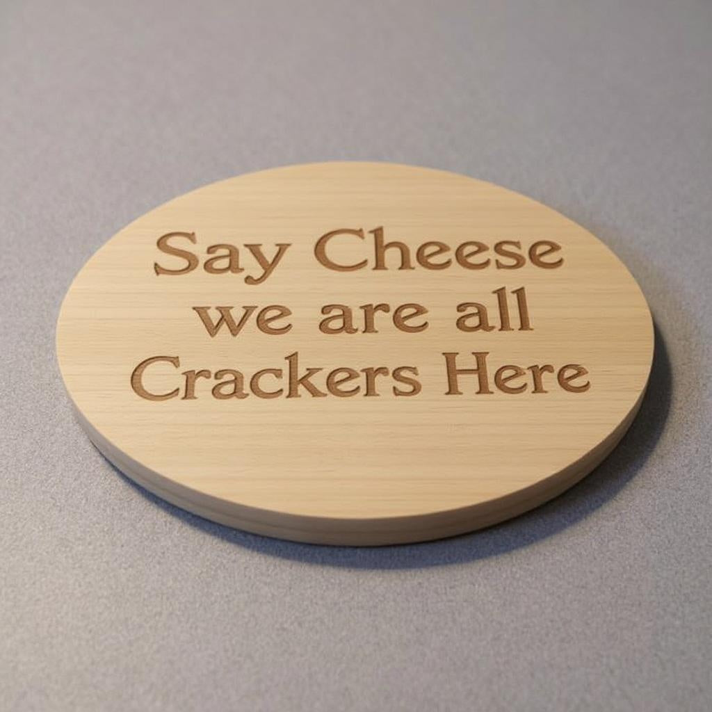 Solid Beech Wood Round Chopping Board 25cm – Custom Engraving