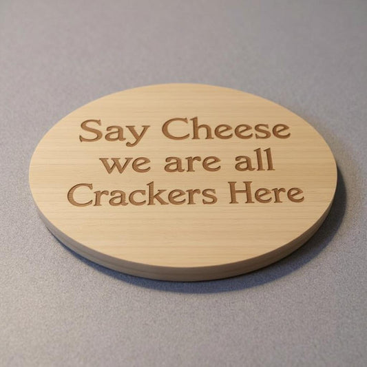 Solid Beech Wood Round Chopping Board 25cm – Custom Engraving